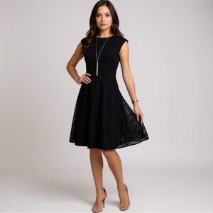 NEW WISP by Anthropologie Navy Eye Lash Lace Leeah Lace knit Dress Size 8